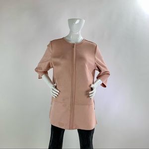 Women’s 2 (12) Peach CHICOS Microsuede “Topper” Three-Quarter Sleeve Short Coat